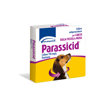 Parassicid collare 150 mg/g per cani e gatti. - collare antiparassitario 60 cm per cani taglia media e piccola 1 collare
