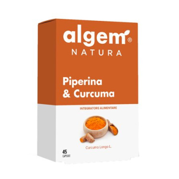 Algem Natura Piperina e Curcuma Integratore Antiossidante 45 capsule