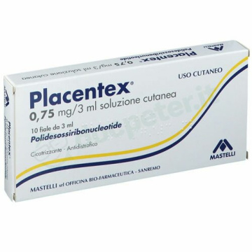 Placentex 0,75 mg soluzione cutanea 10 fiale 3 ml