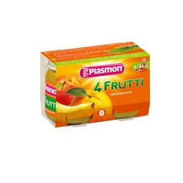 Plasmon omogeneizzato 4 frutti 2 x 104 g