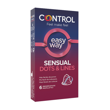 Profilattico control sensual dots&lines easy way 6 pezzi