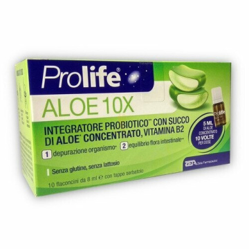 Prolife Aloe10X, Integratore Probiotico 10 Flaconcini