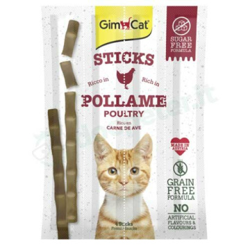 Pupa Gimcat Sticks Snack Premio Ricco di Pollame 4 Pezzi