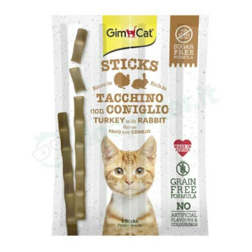 Pupa Gimcat Sticks Snack Ricco di Tacchino e Coniglio 4 Pezzi