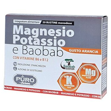 Puro magnesio potassio e baobab 20 bustine 4 g