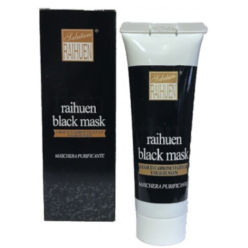 Raihuen black mask maschera velo nera al carbone e olio neemper la pulizia del viso 50 ml