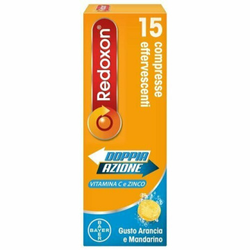 Redoxon Doppia Azione Integratore di Vitamina C e Zinco 15 Compresse Effervescenti