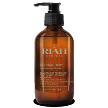 Riah timo basilico shampoo lavaggi frequenti capelli grassi 200 ml