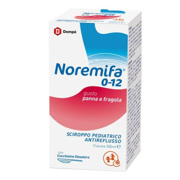 Sciroppo pediatrico antireflusso noremifa 0-12 flacone 200 ml gusto panna e fragola