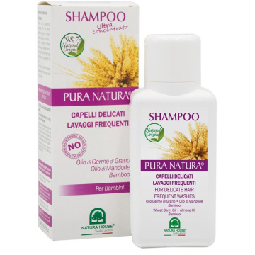 Shampoo per capelli delicati e per bambini con olio di germe di grano e mandorle 250 ml