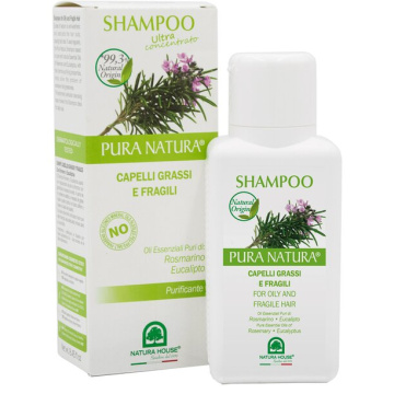 Shampoo per capelli grassi e fragili con rosmarino ed eucalipto 250 ml
