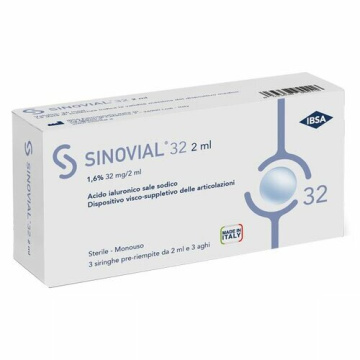 Sinovial 32 Intra-Articolare Acido Ialuronico 1,6% 2 ml 3 Pezzi