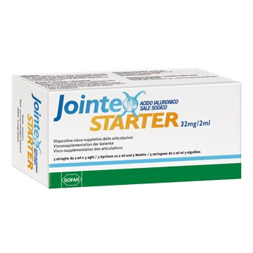 Siringa intra-articolare jointex starter acido ialuronico 32mg/2ml 2 ml 3 pezzi