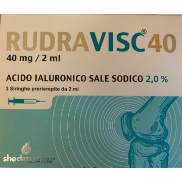 Siringa intra-articolare rudravisc 40 acido ialuronico salesodico 40 mg 2 ml 3 pezzi