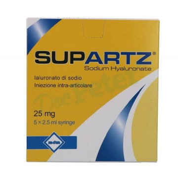 Siringa preriempita intra-articolare supartz acido ialuronico 10 mg 2,5 ml 5 pezzi