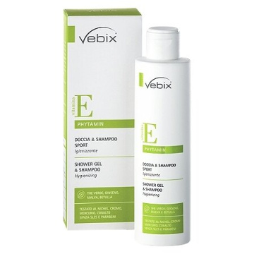 Vebix phytamin doccia & shampoo sport igienizzante 200 ml