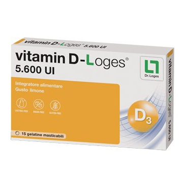 Vitamin d-loges 15 gelatine masticabili gusto limone