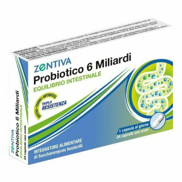 Zentiva Probiotico 6 miliardi Equilibrio Intestinale 24 Capsule 