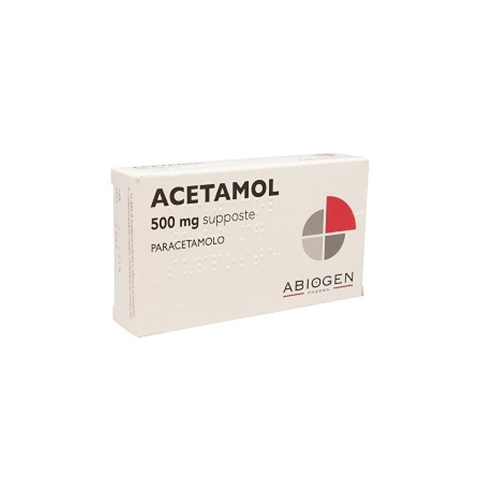 Acetamol 500 mg  paracetamolo 10 supposte