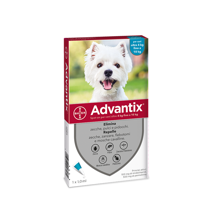 Advantix Spot-On Cani da 4 a 10 Kg 1 Pipetta Monodose