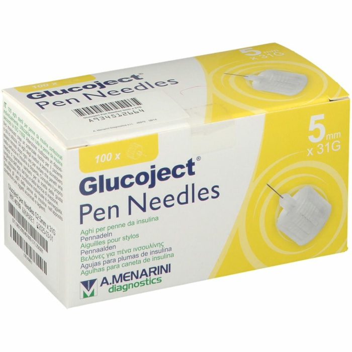 Ago per penna da insulina glucoject lunghezza 5 mm gauge 31100 pezzi