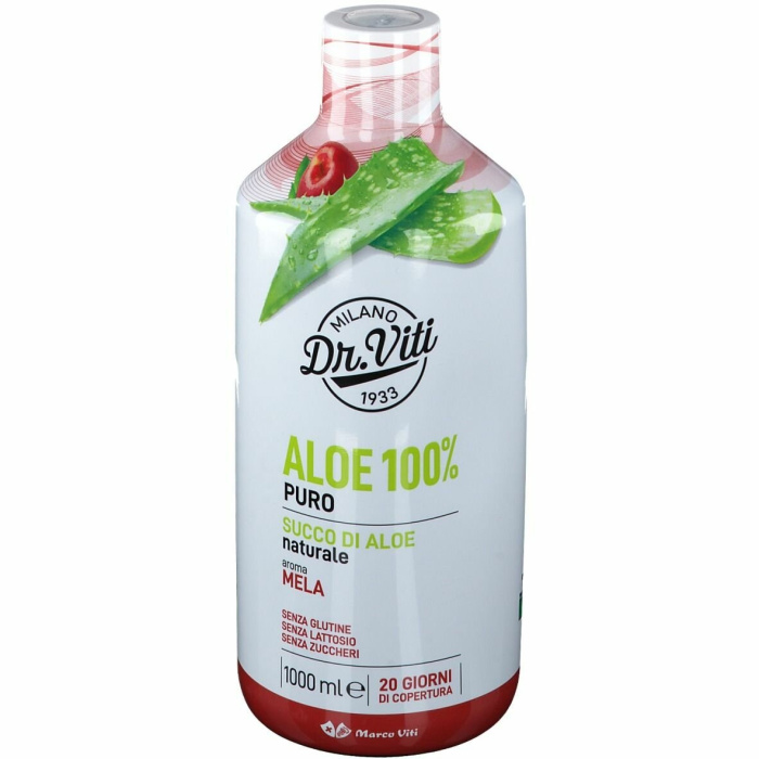 Dr. Viti Aloe 100% Puro Integratore Per Apparato Digerente Gusto Mela 1000 ml