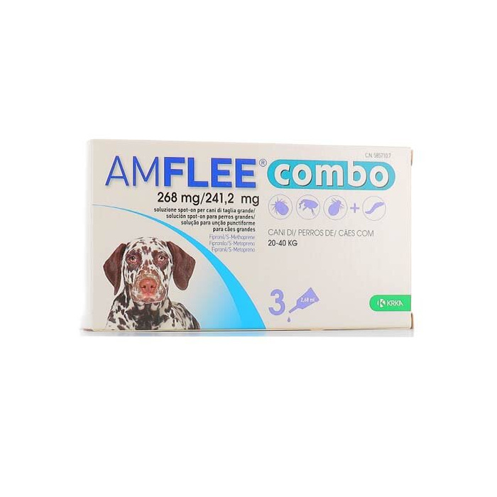 Amflee combo spot-on 3 pipette 2,68 ml cani da 20 a 40 kg
