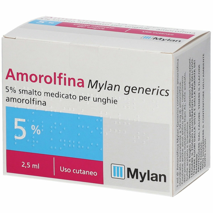 Amorolfina mylan 5% smalto antimicotico per unghie 2,5 ml