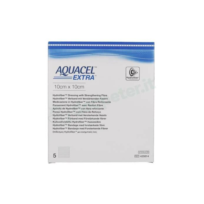 Aquacel Extra Hydrofiber Fibra Rinforzata 10x10cm 5 pezzi