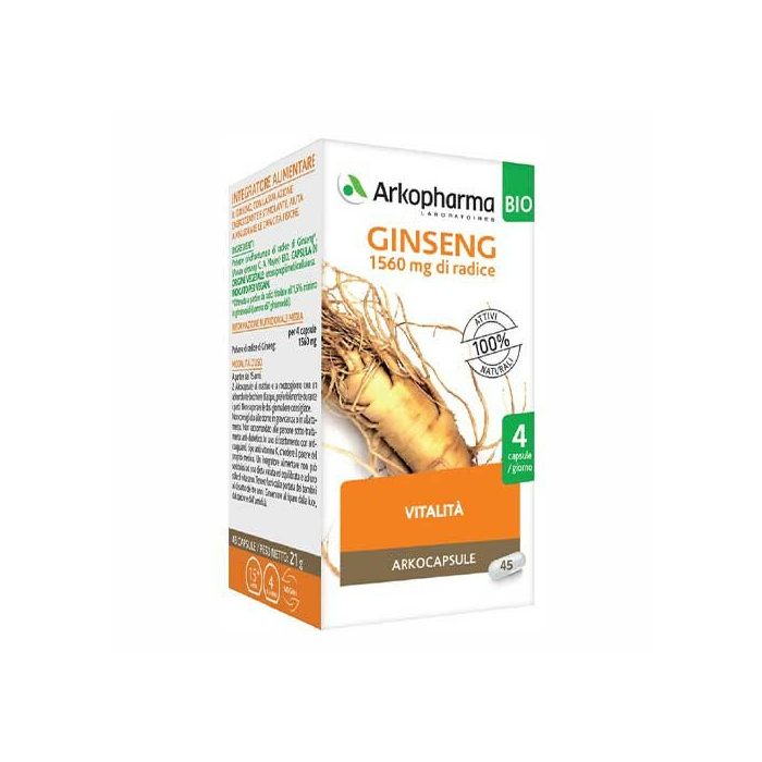 Arkocapsule Ginseng Bio Integratore Tonico 45 Capsule