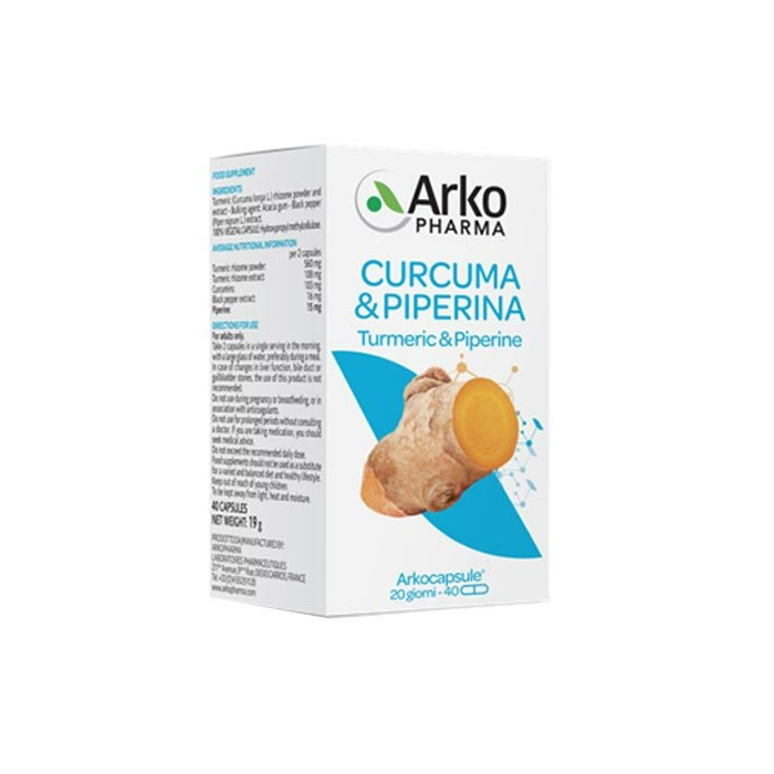 Arkocapsule curcuma & piperina benessere articolare 40 capsule