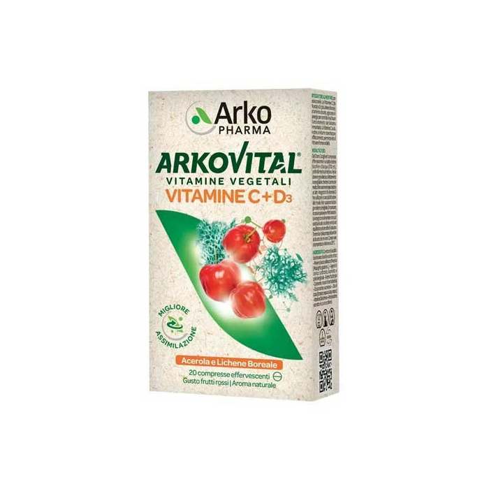 Arkovital Vitamine C+D3 Frutti Rossi 20 Compresse Effervescenti