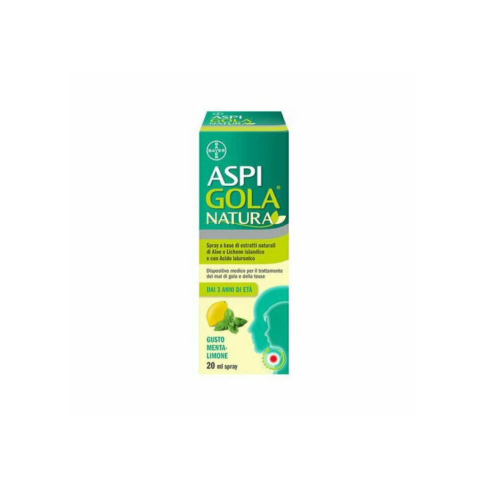 Aspigola Natura Spray per Mal di Gola e Tosse Menta-limone 20ml
