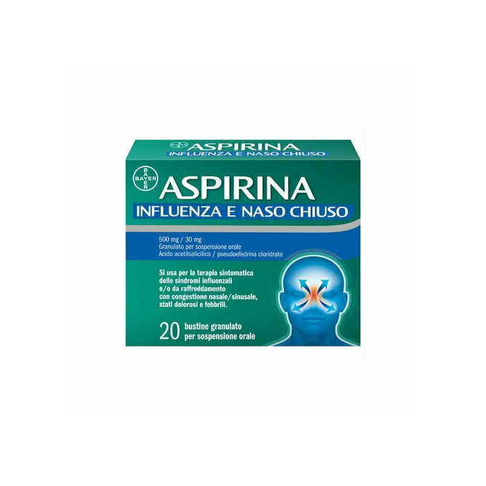 Aspirina Influenza e Naso Chiuso Decongestionante 20 Bustine