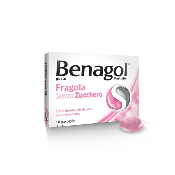 Benagol fragola senza zucchero 16 pastiglie mal di gola