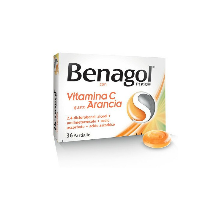 Benagol pastiglie vitamina c gusto arancia 36 pastiglie