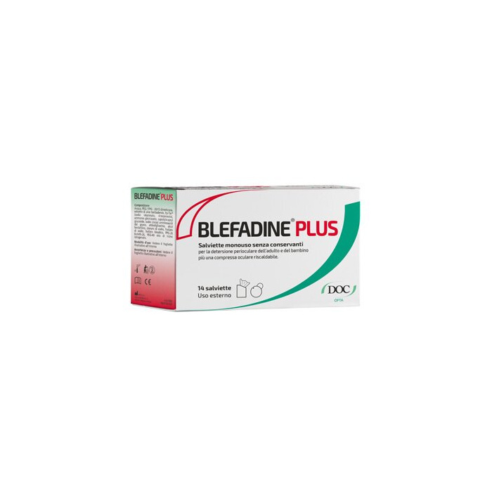 Blefadine plus 14 salviette per detersione perioculare + 1 compressa riscaldabile