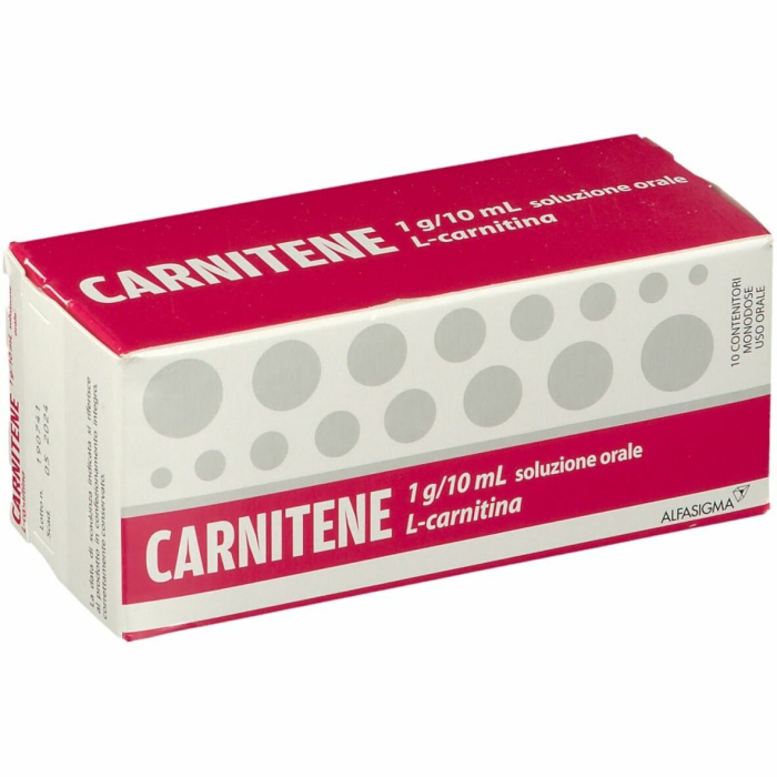 Carnitene l-carnitina soluzione orale 1g/10ml 10 flaconcini monodose