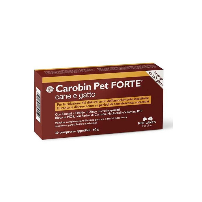 Carobin Pet Forte Benessere Intestinale Cani Gatti 30 Compresse