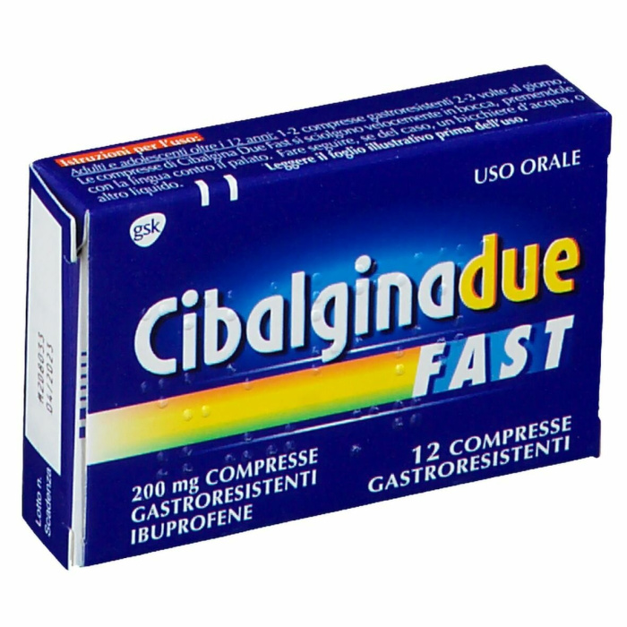 Cibalgina due fast 200 mg ibuprofene antinfiammatorio 12 compresse
