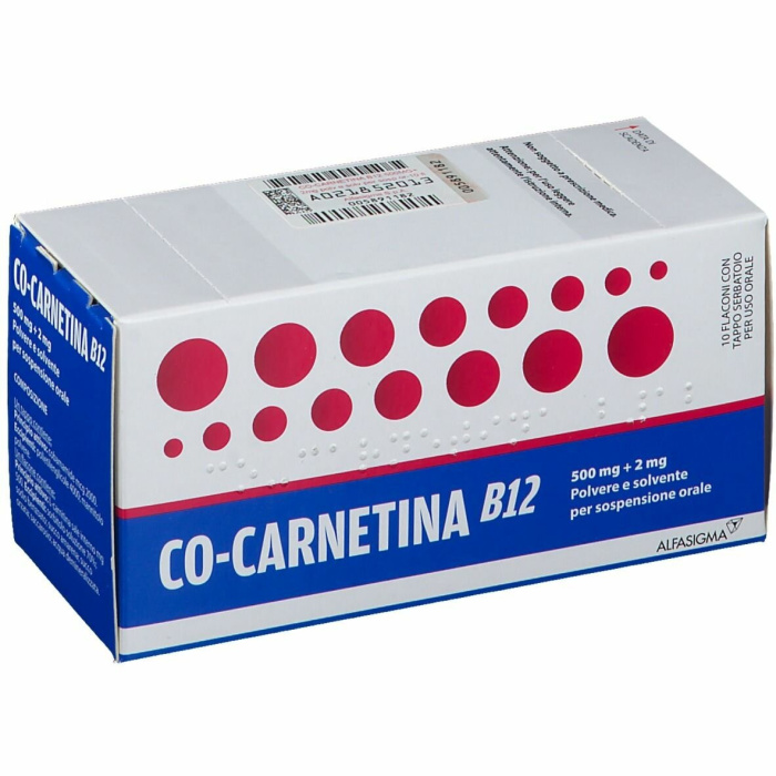 Cocarnetina b12 500mg + 2mg polvere e solvente per sospensione orale 10 flaconi 10 ml