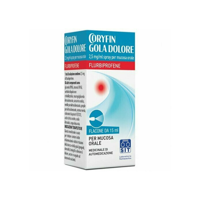 Coryfin gola dolore spray flurbiprofene analgesico 15 ml