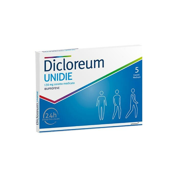 Dicloreum unidie cerotti medicati ibuprofene 136 mg 5 pezzi