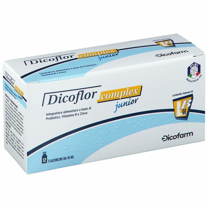 Dicoflor Complex Junior Integratore Probiotici Per Bambini 12 Flaconcini