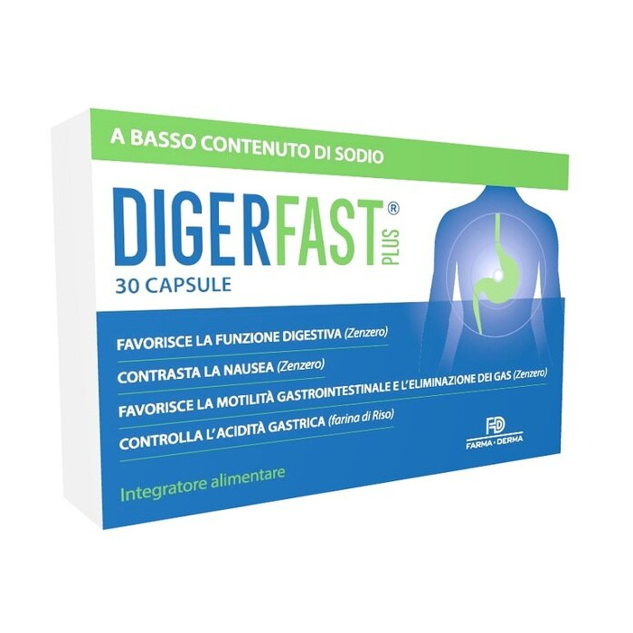 Digerfast Plus Integratore Digestione 30 Capsule