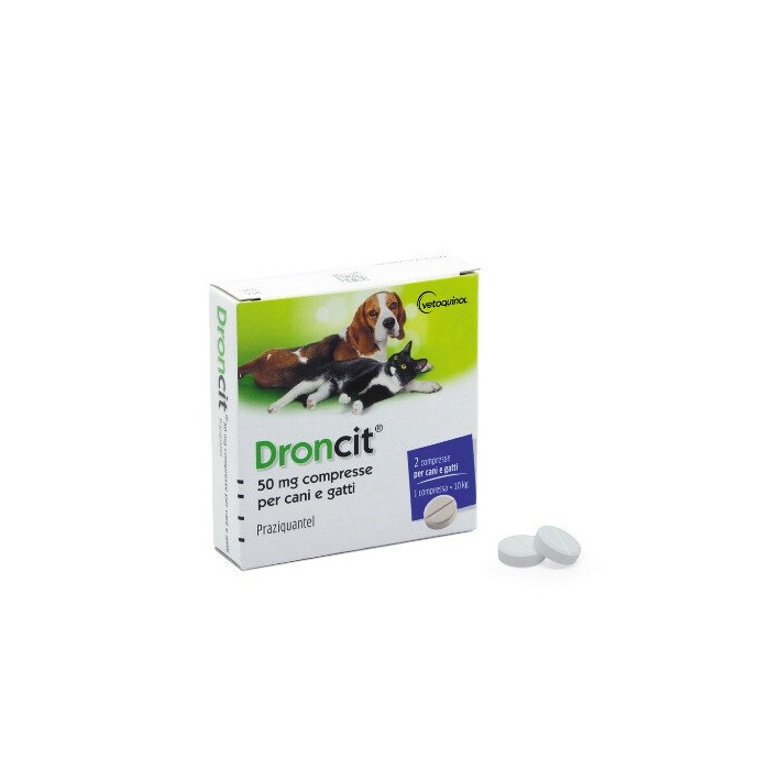 Droncit 50 mg compresse per cani e gatti. - 50 mg compresse per cani, gatti 2 compresse