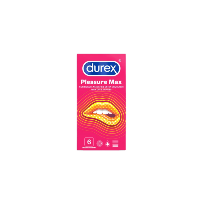 Durex Pleasuremax Preservativi Stimolanti con Nervature 6 pezzi