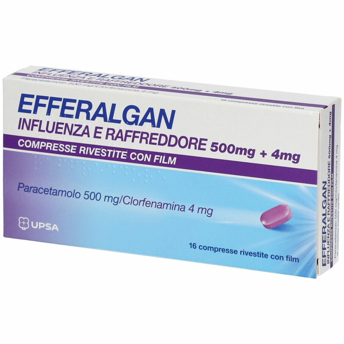 Efferalgan influenza e raffreddore 16 compresse rivestite 500 mg + 4 mg
