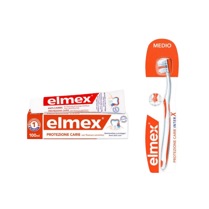 Elmex dentifricio protezione carie 100 ml + spazzolino elmexprotezione carie interx