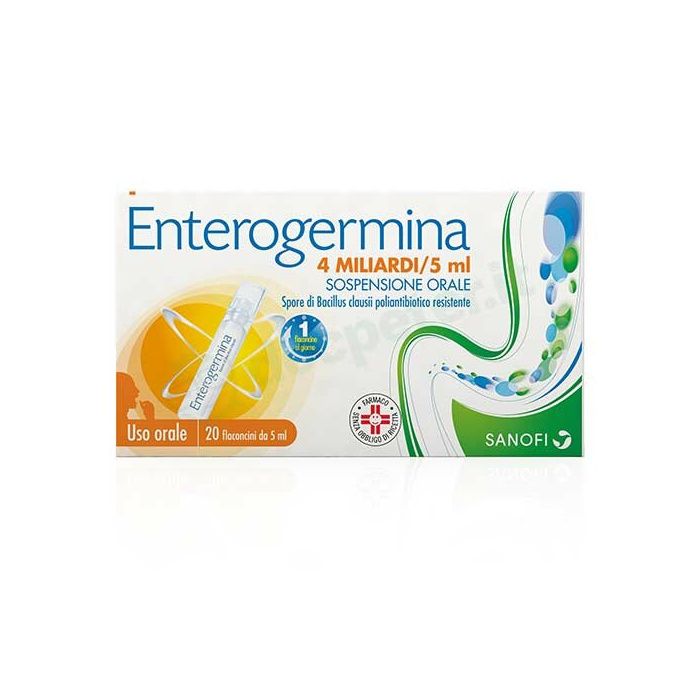 Enterogermina 4 miliardi/5 ml 20 flaconcini sospensione orale